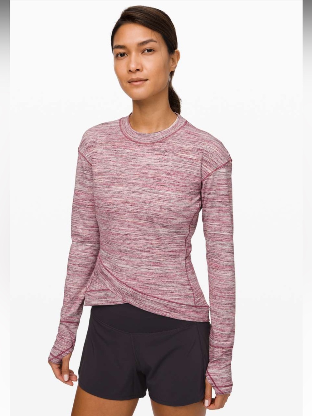 Lululemon Close to Crossing Long Sleeve *Rulu Space Dye Camo Plumful Smoky Blush